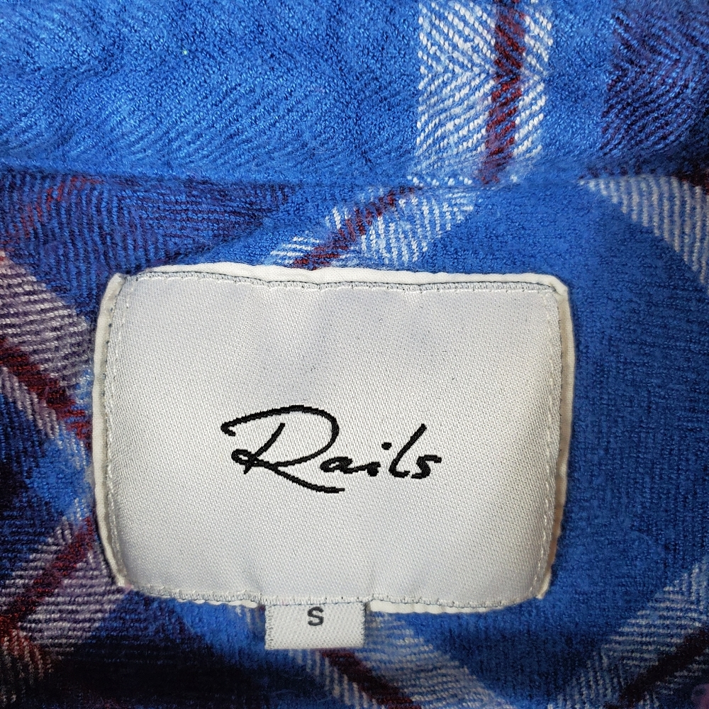 Rails Hunter Blue White Plaid Button Down Shirt - Picture 6 of 8